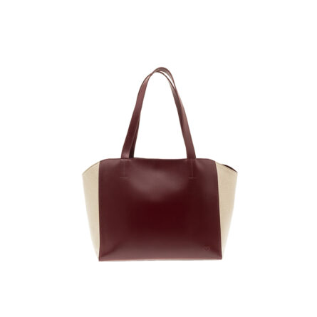 Mala de Senhora Echium em pele de upcycling boirdeau e Burel Botanica cor prata