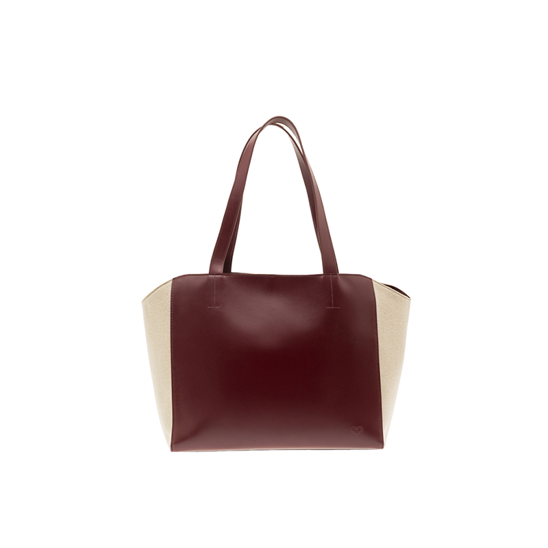 Mala de Senhora Echium em pele de upcycling boirdeau e Burel Botanica cor prata