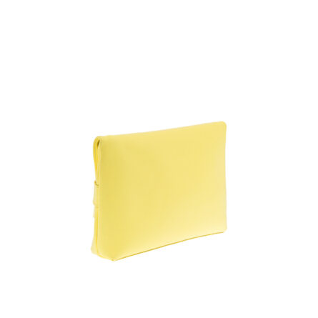 Clutch Alcar do Algarve Yellow em couro e tecidos no interior de upcycling